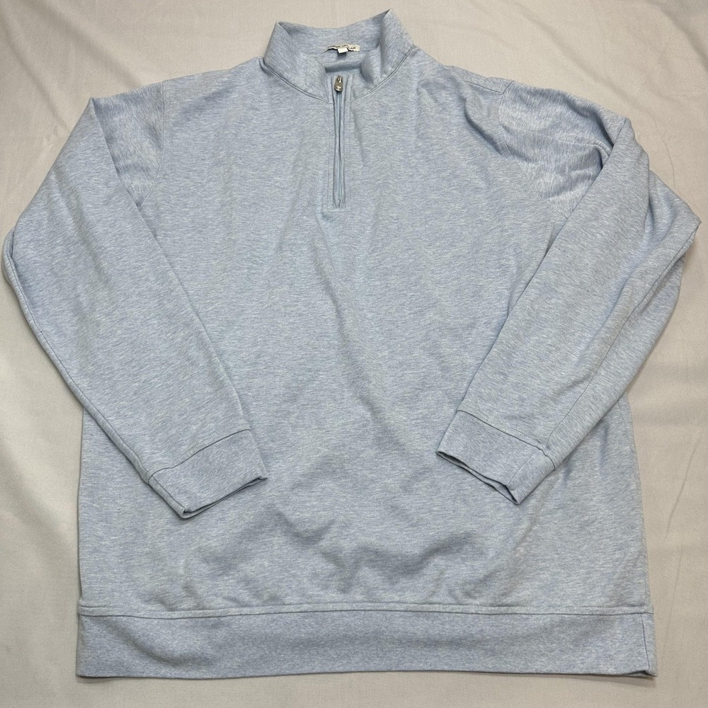 Peter Millar Sweatshirt Mens 2XL Gray 1/4 Zip Lightweight Knit Casual Golf